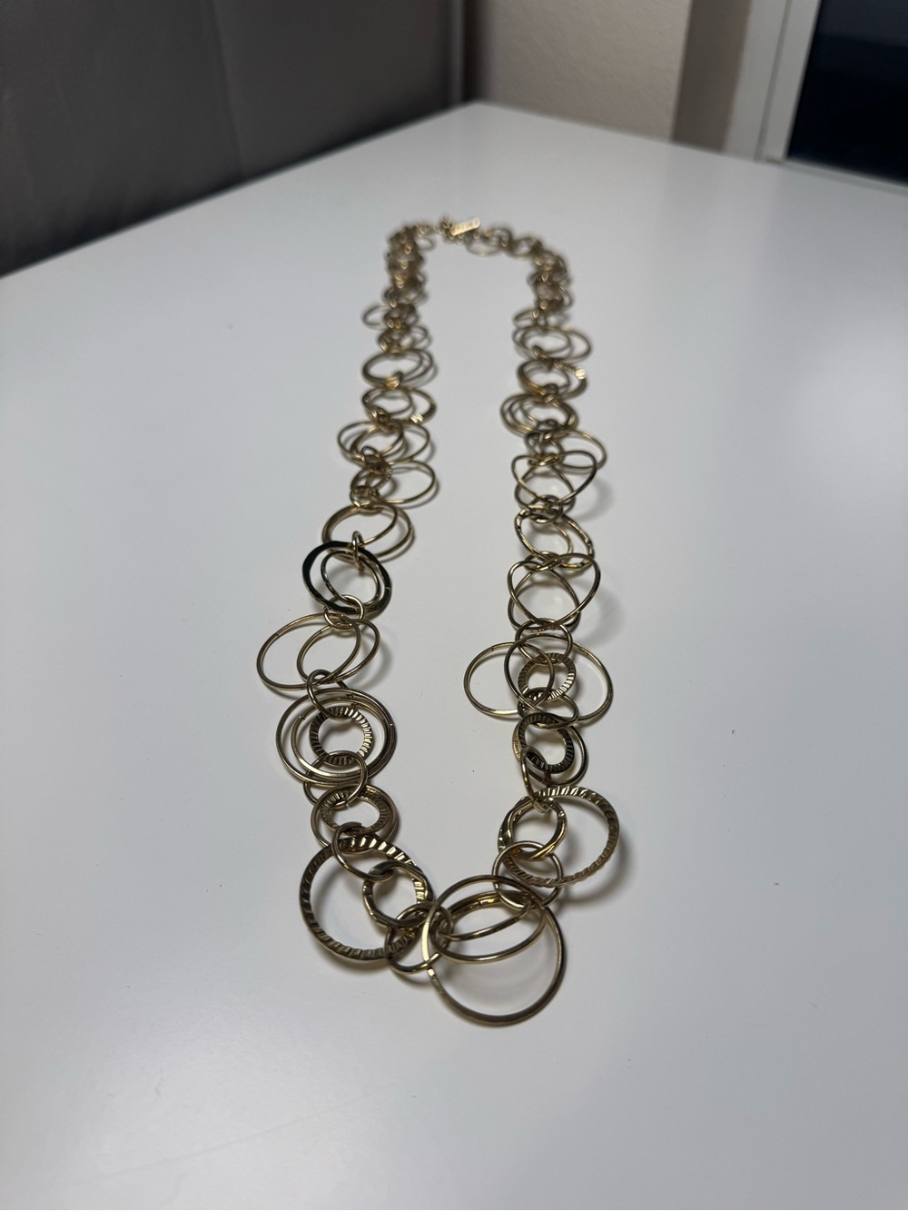 Daisy Fuentes Gold Tone Multi-Ring Link Necklace - Women's Jewelry. 15 inches.